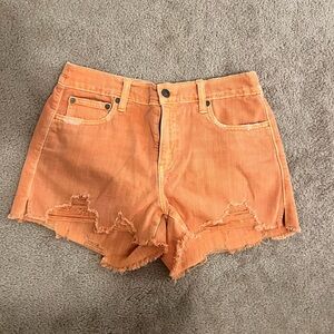 NEW Aerie Orange Distressed Women's Shorts